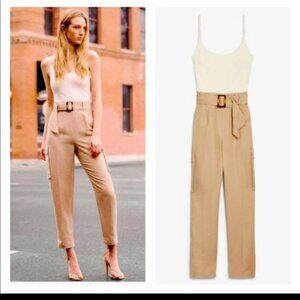 Express linen blend jumpsuit s nwt